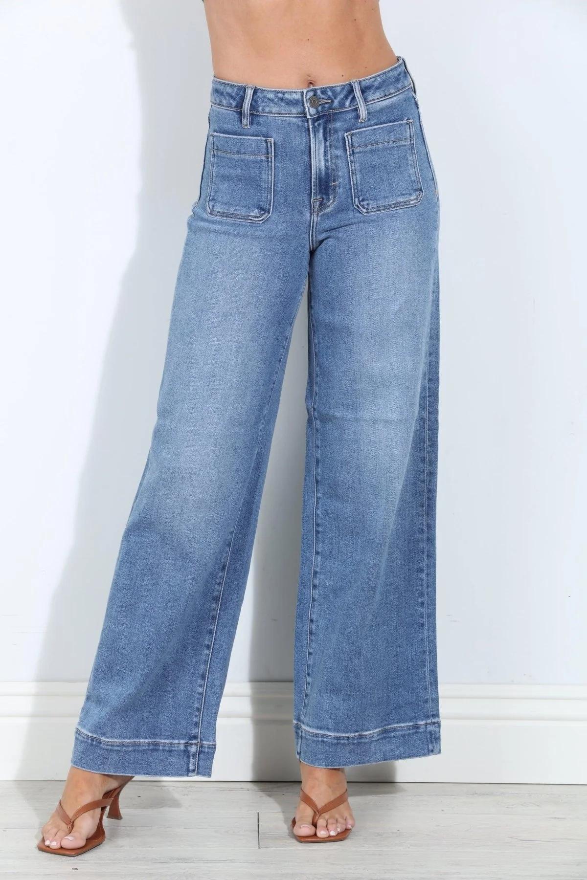 Nori Front Pocket Wide Leg- Md Dk