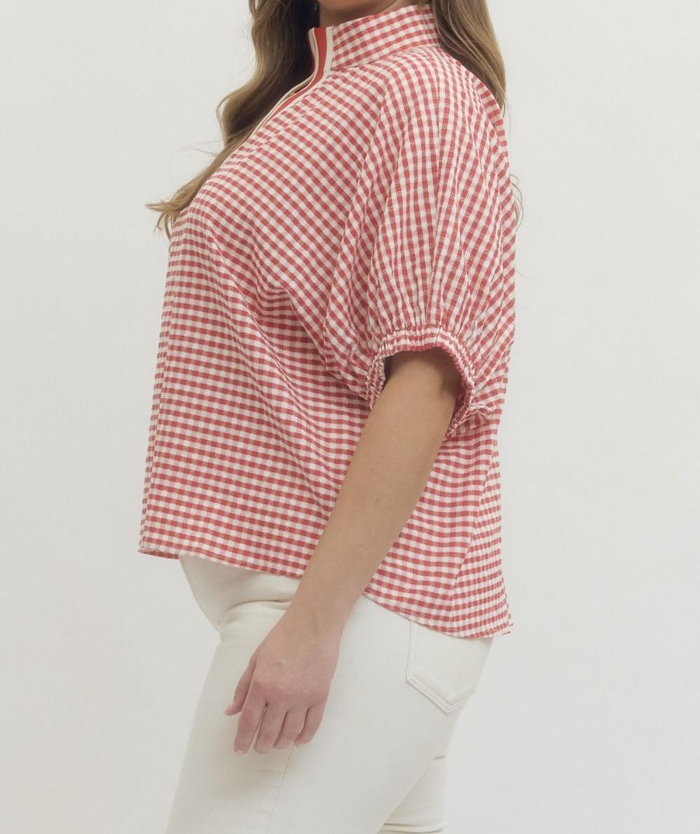 Cherry Gingham Blouse