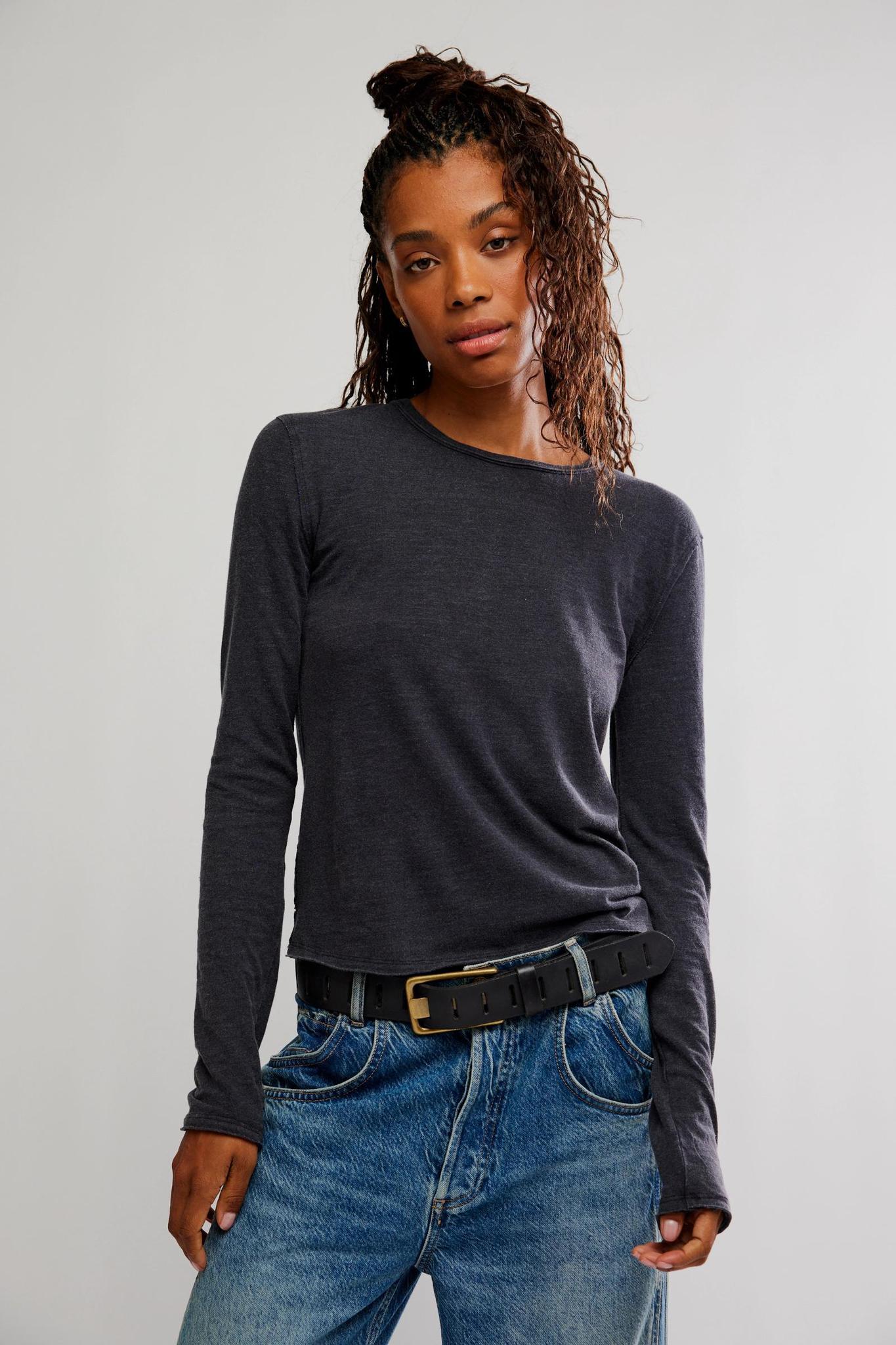 Free People Nova Tee L/S- Black