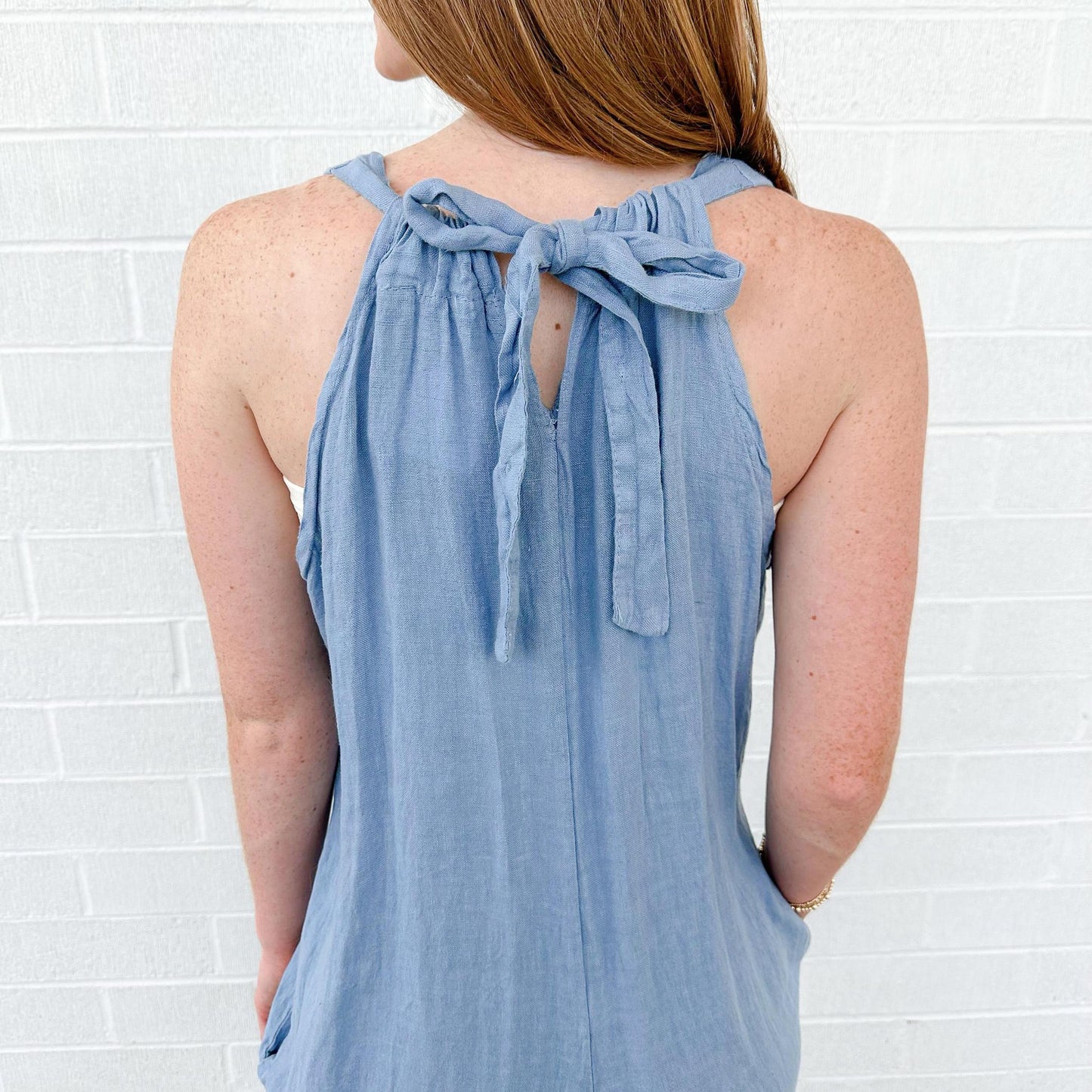 Linen Overalls Blue
