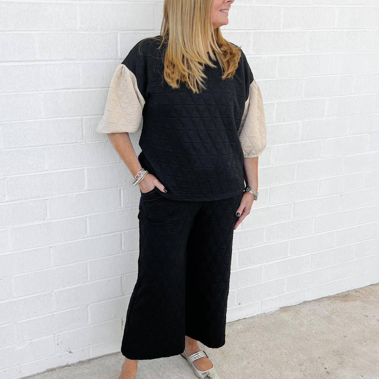 Quilted Pants-Black