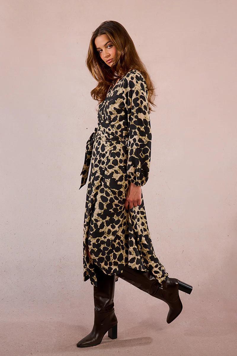 Animal Wrap Dress