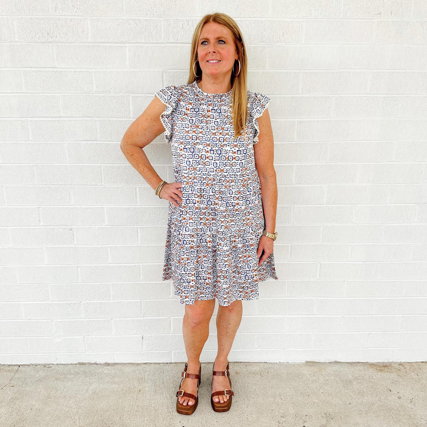 Flutter Sleeve Pattern Dress