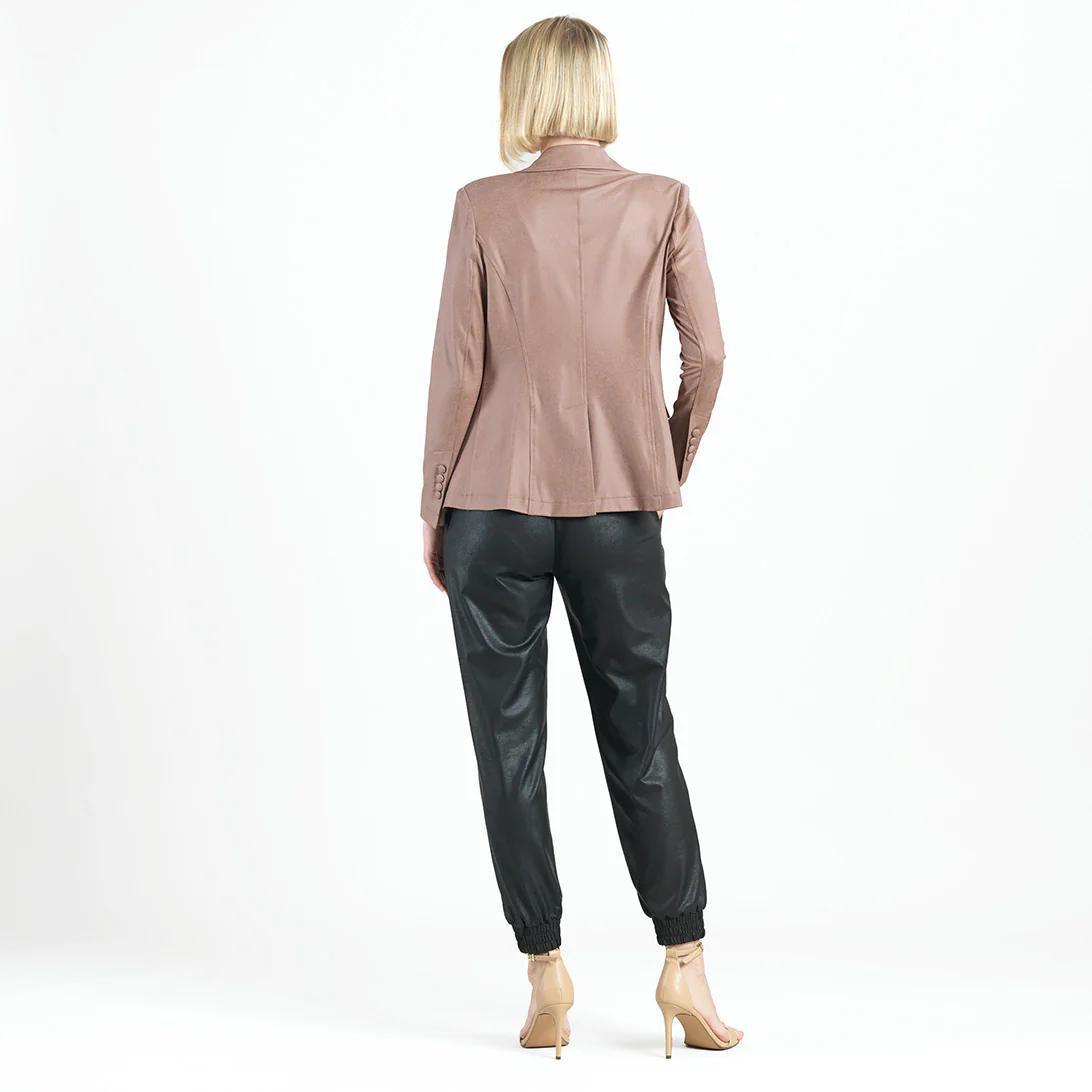 Liquid Leather Blazer- Taupe