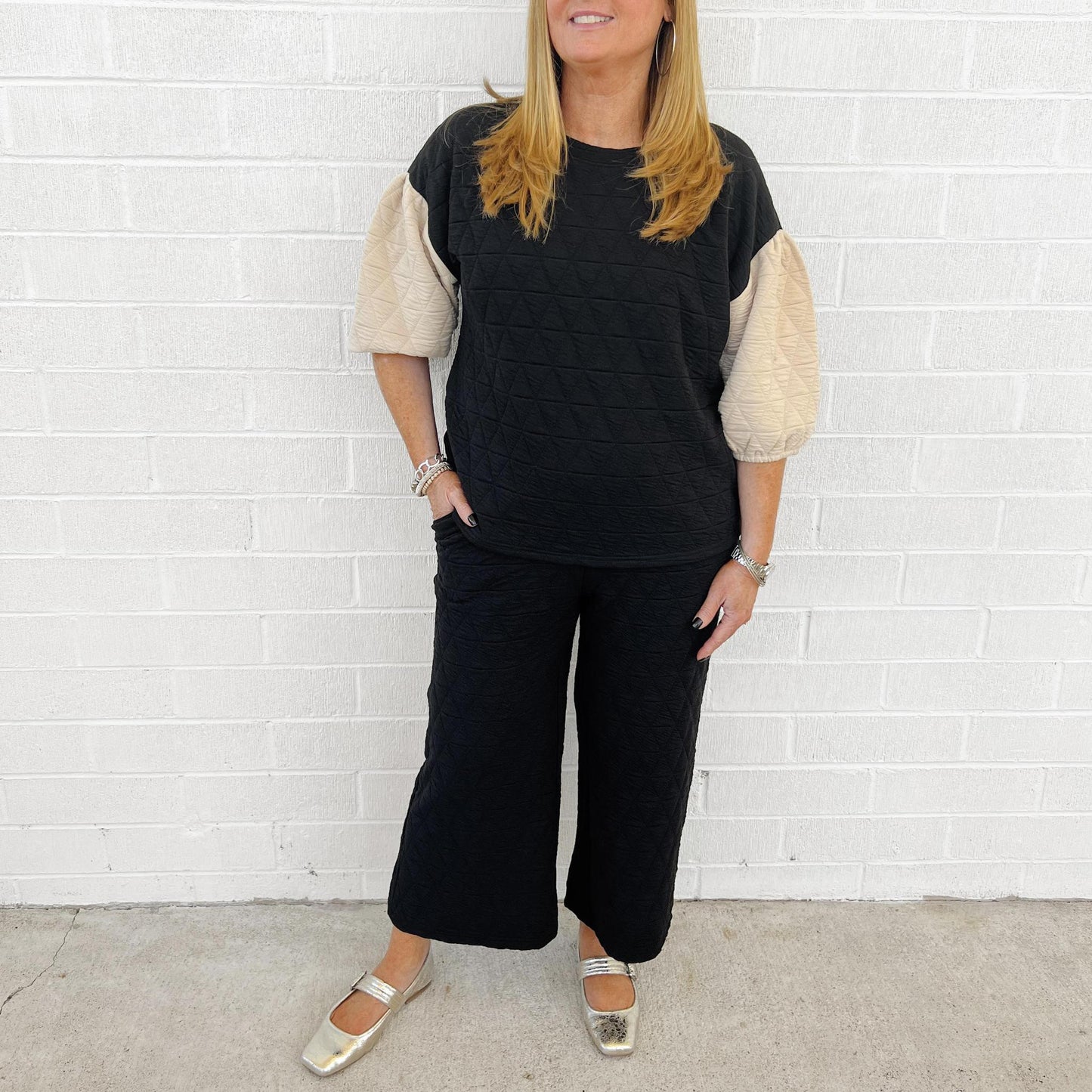 Quilted Pants-Black