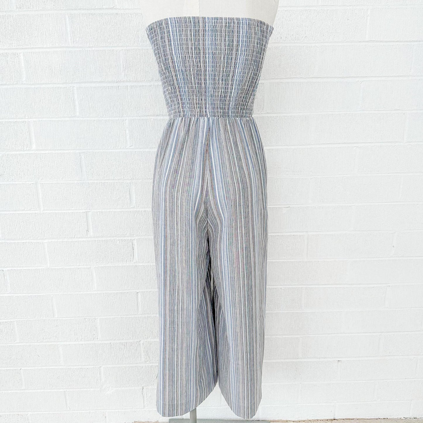Front Tie Stripe Jumpsuit