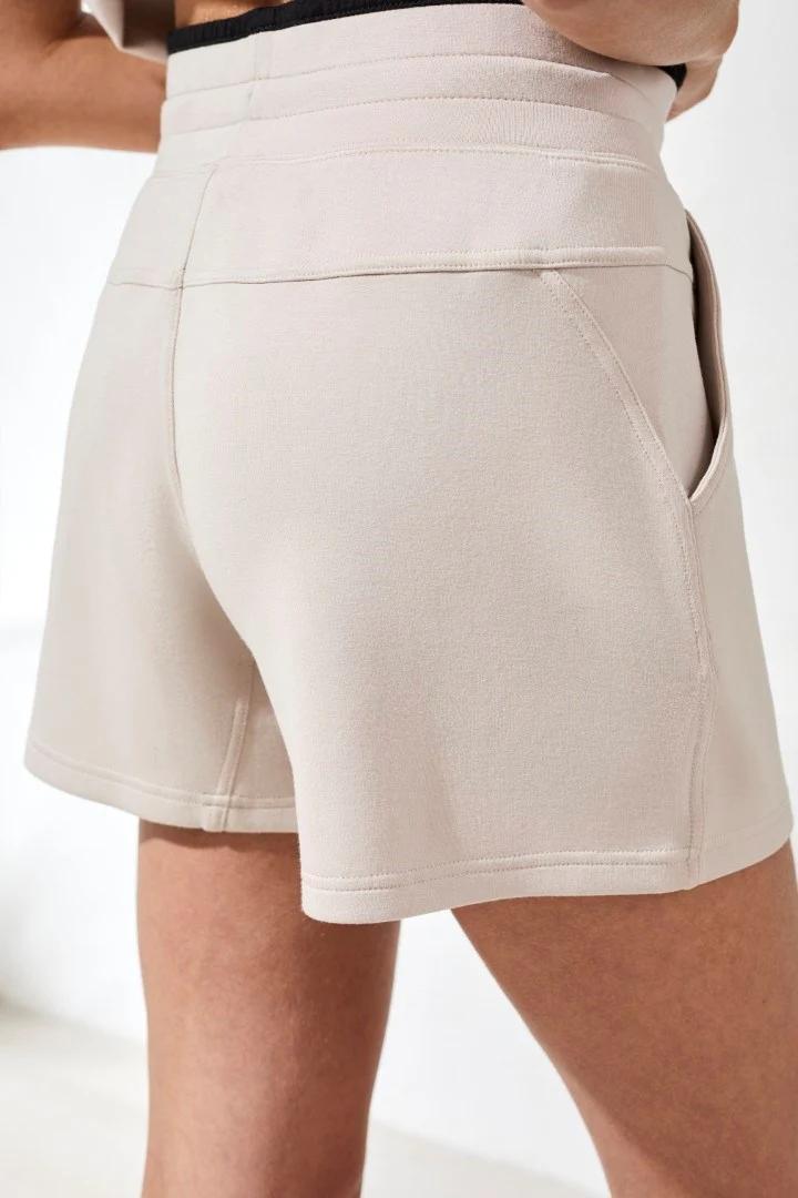 Pull On Stitching Short- Tan