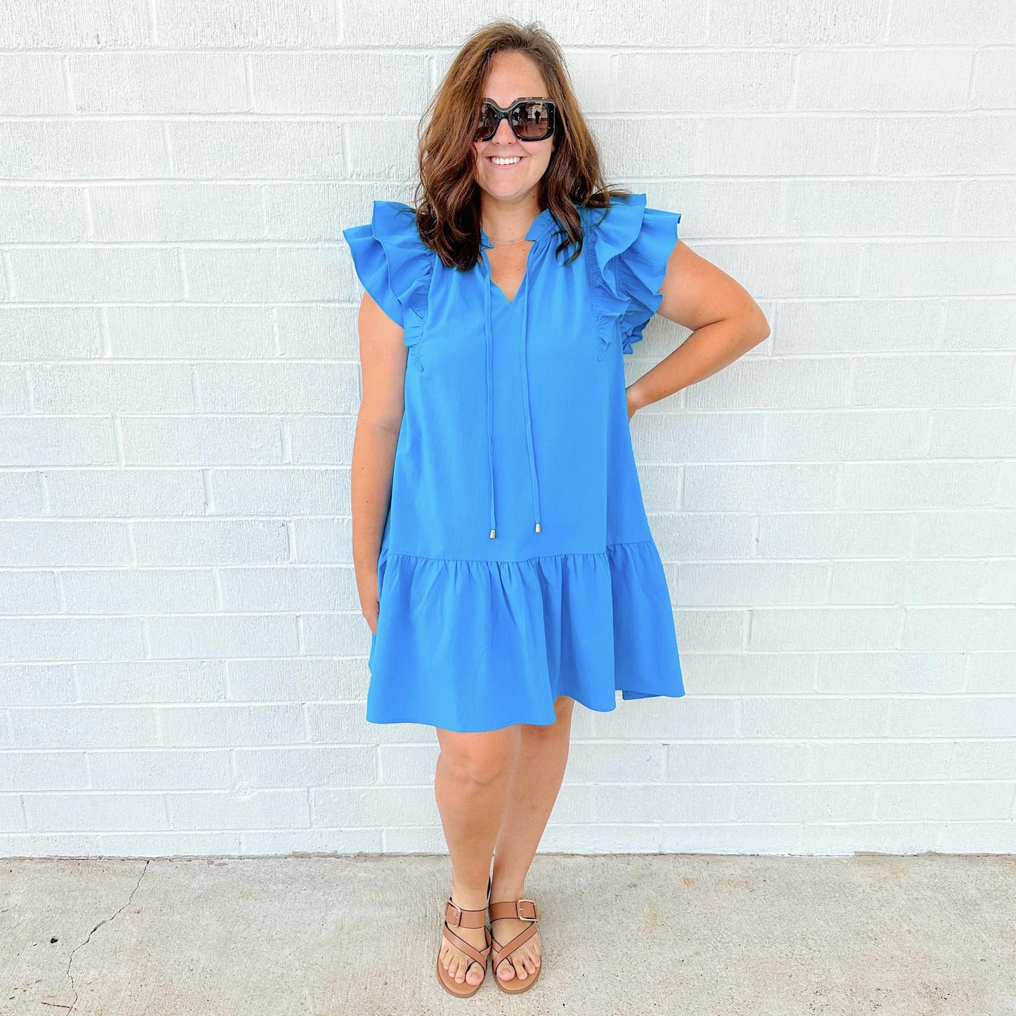Drop Waist Ruffle Dress