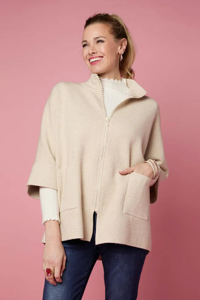 Rhinestone Zip Cardi