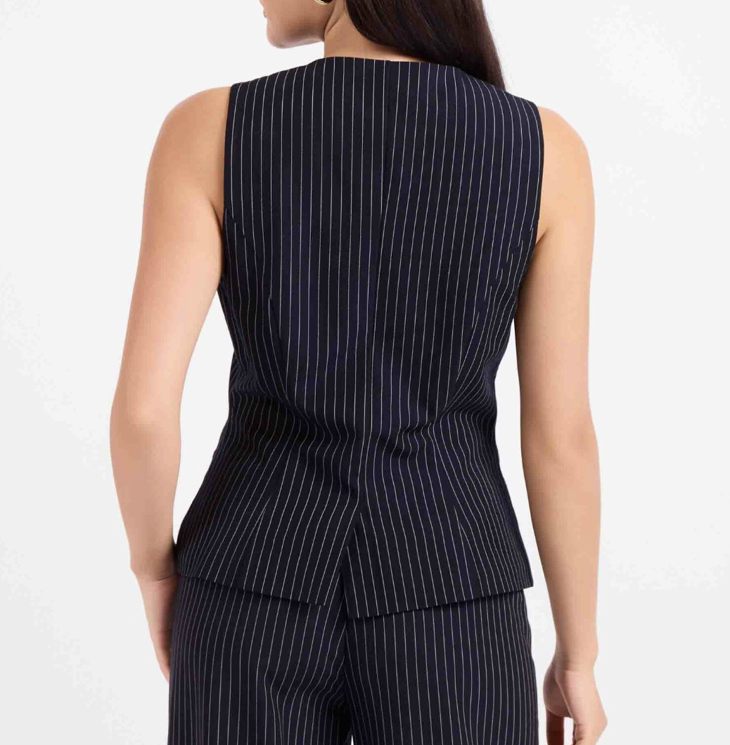 Navy Pinstripe Vest