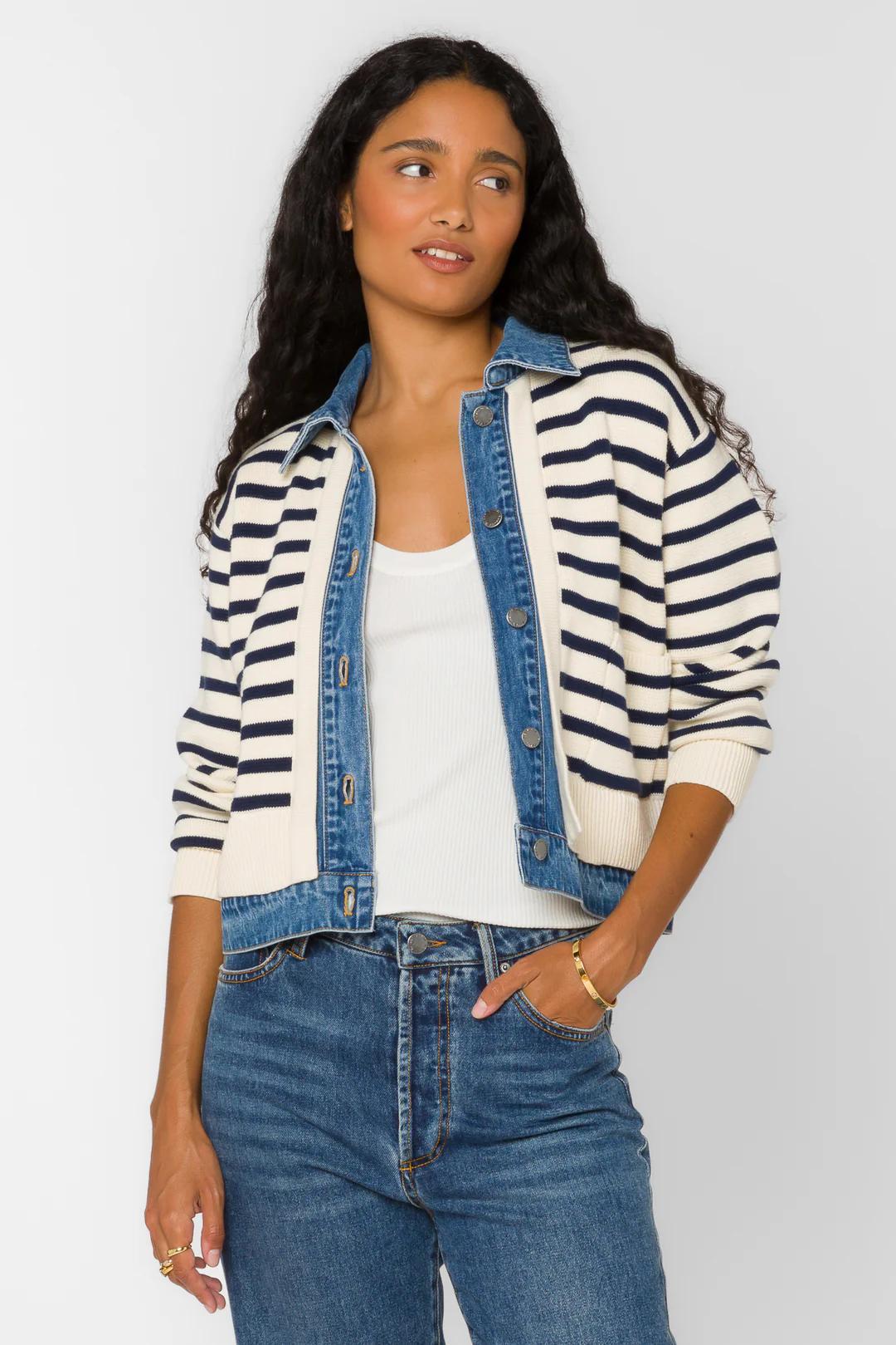 Ivory Sweater Denim Jacket