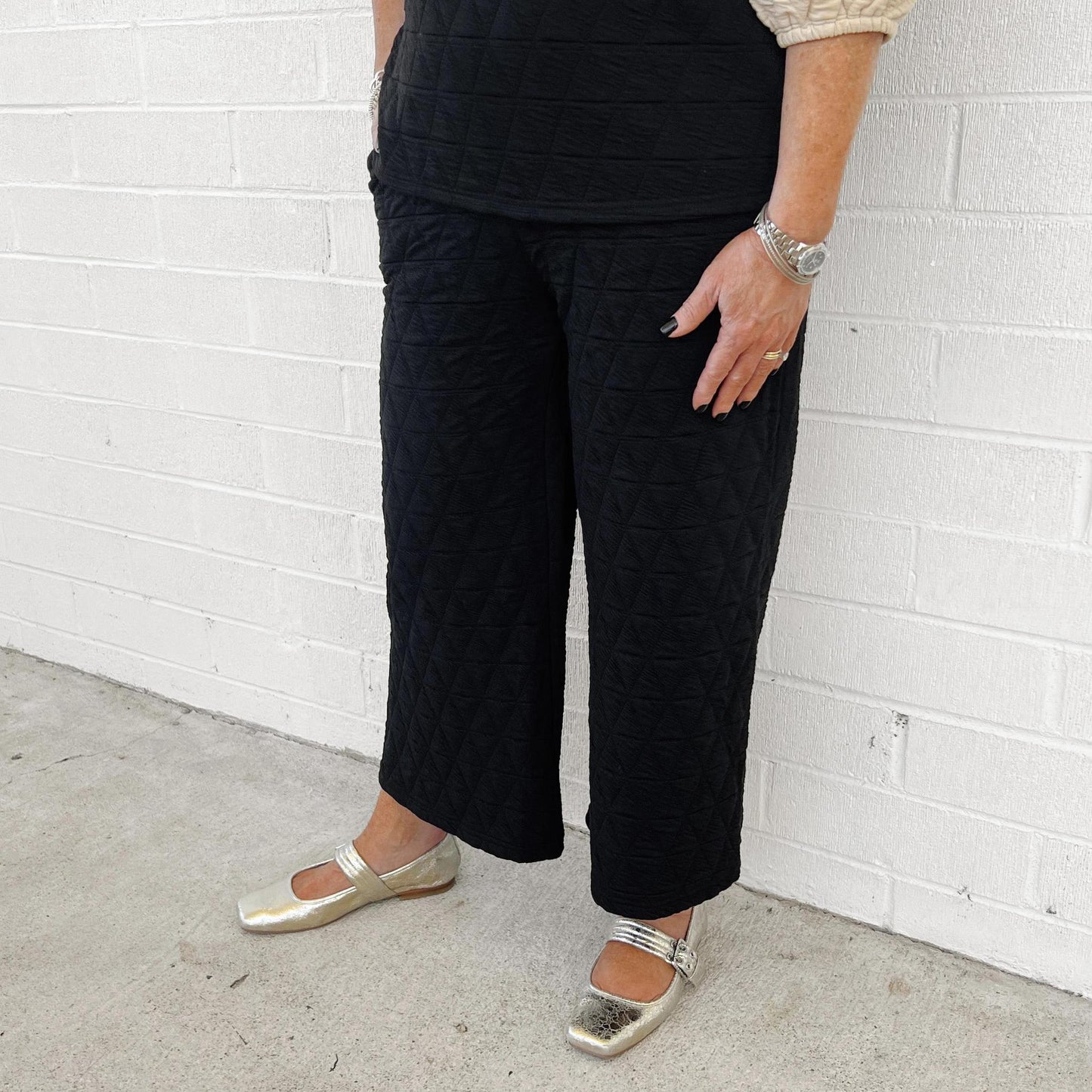 Quilted Pants-Black