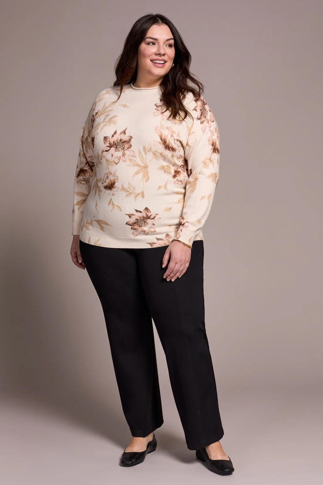 Printed Funnel Neck Sweater