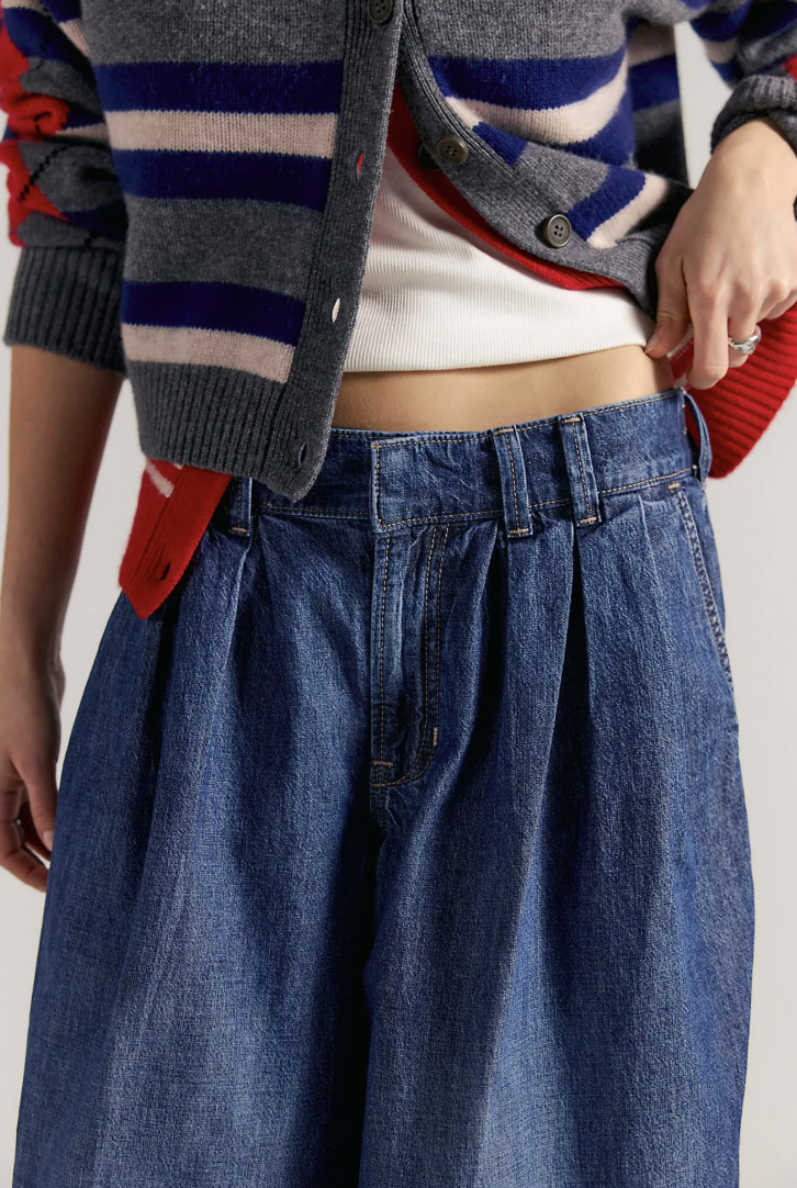 Free People Scout Wide Denim- Indigo