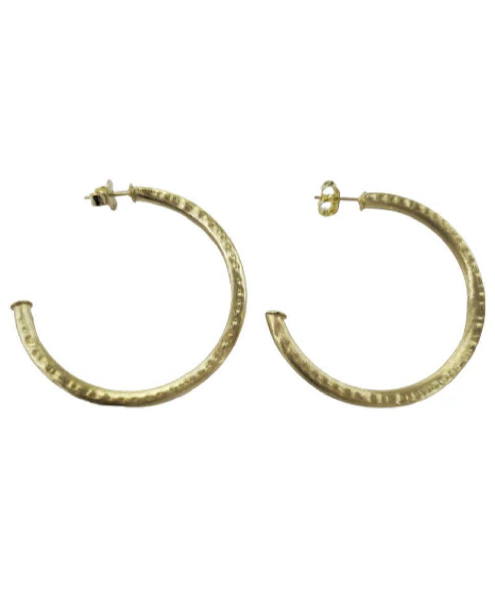 Sheila Fajl Small Hammered Everybody's Favorite Hoop- Brushed Gold