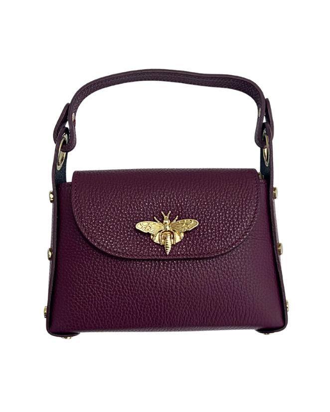 Leather Butterfly Mini Bag- Burgundy