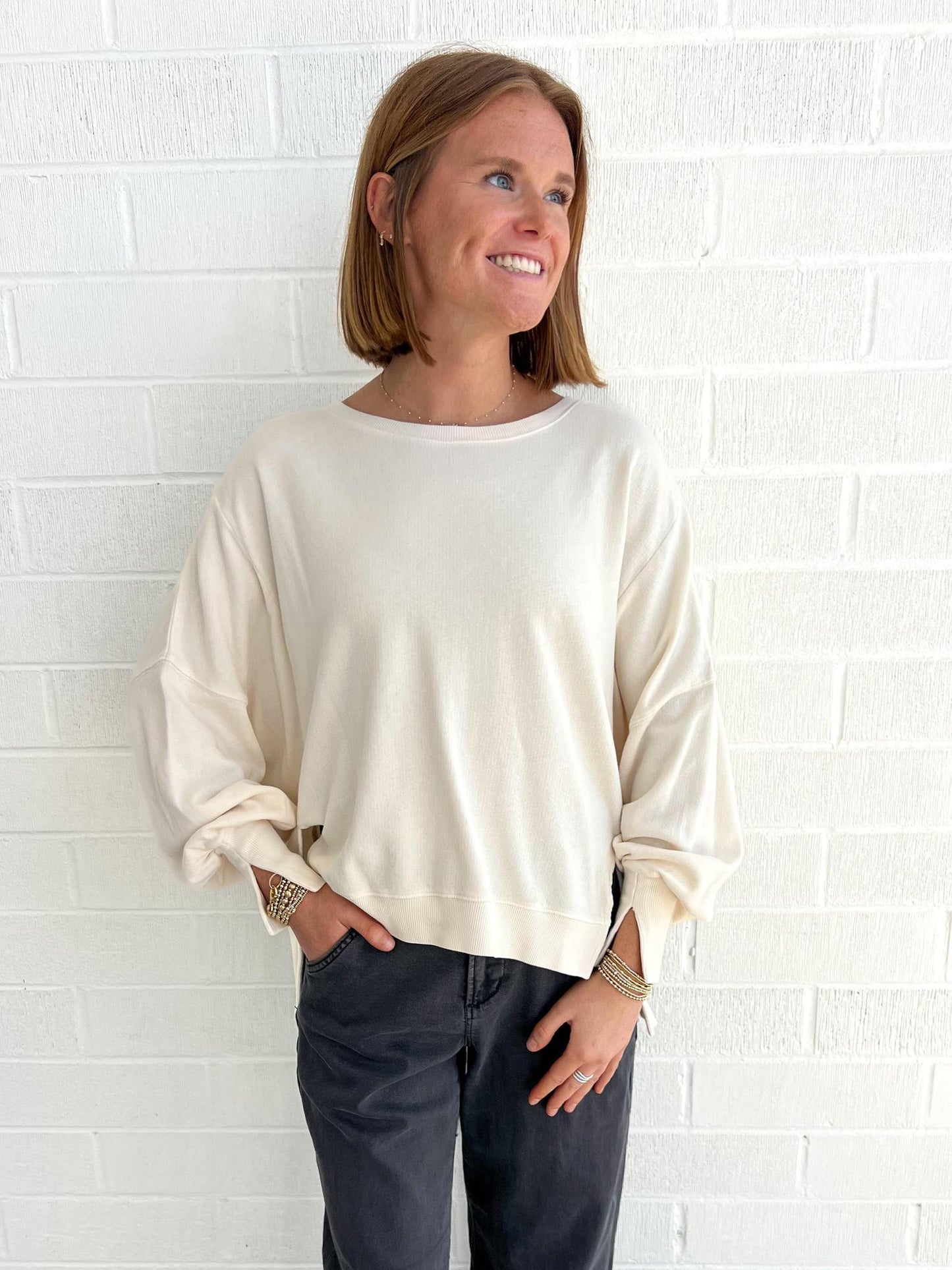 Dear John Trenton Sweatshirt- Whitecap