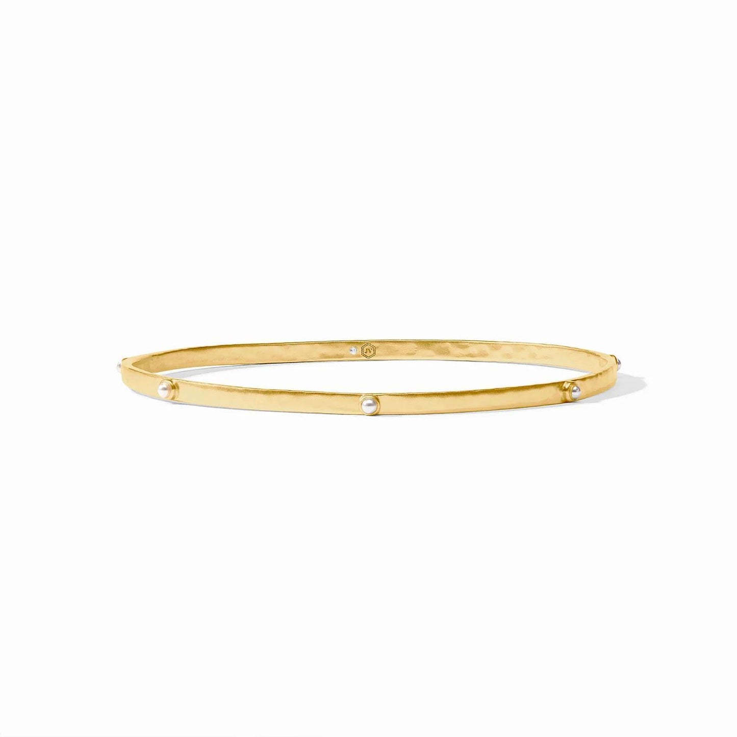 Crescent Stone Bangle-Pearl-Small