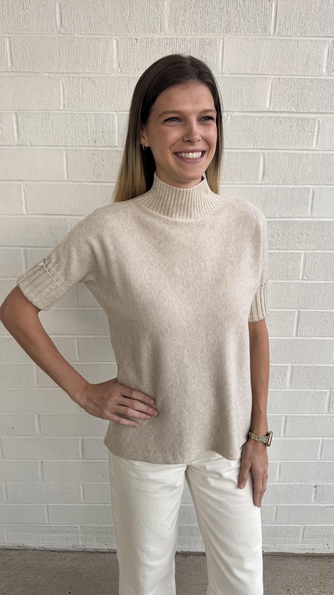 One Size Pullover Sweater-Taupe