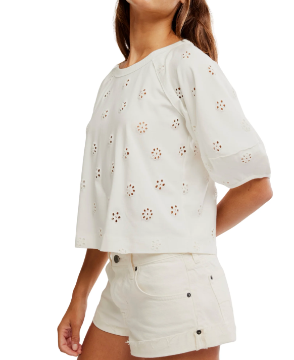 Free People Jessie Eyelet Tee