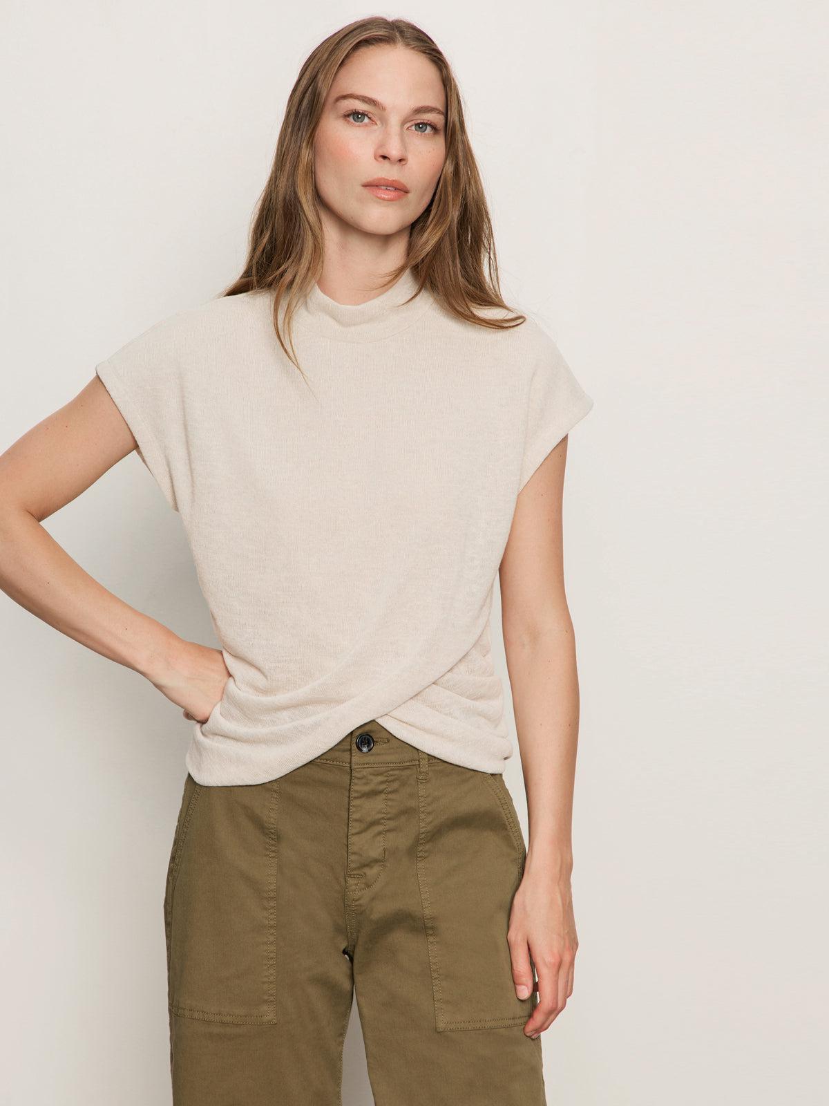 Mock Neck Mother of Pearl