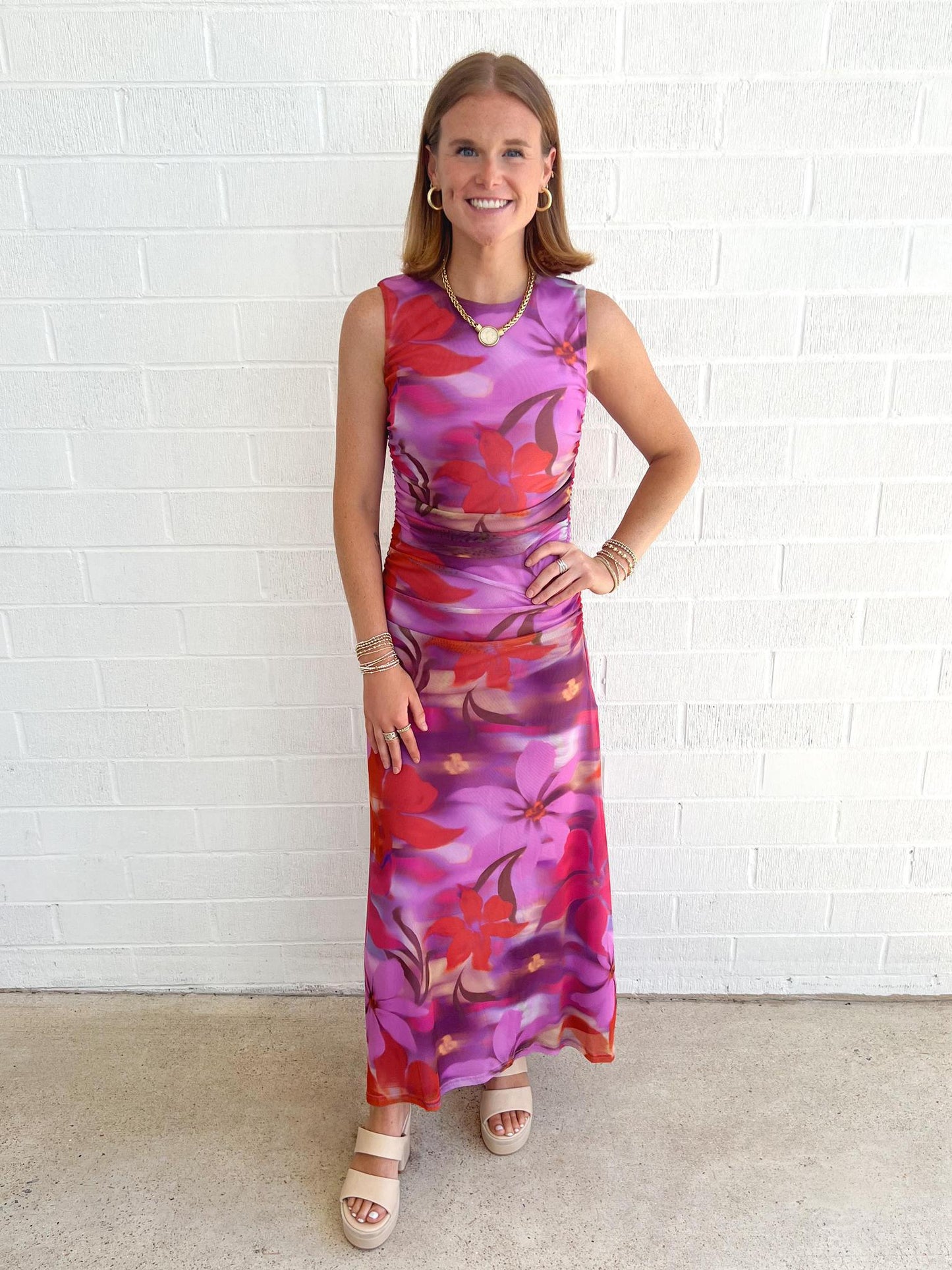Sierra Mesh Midi Dress