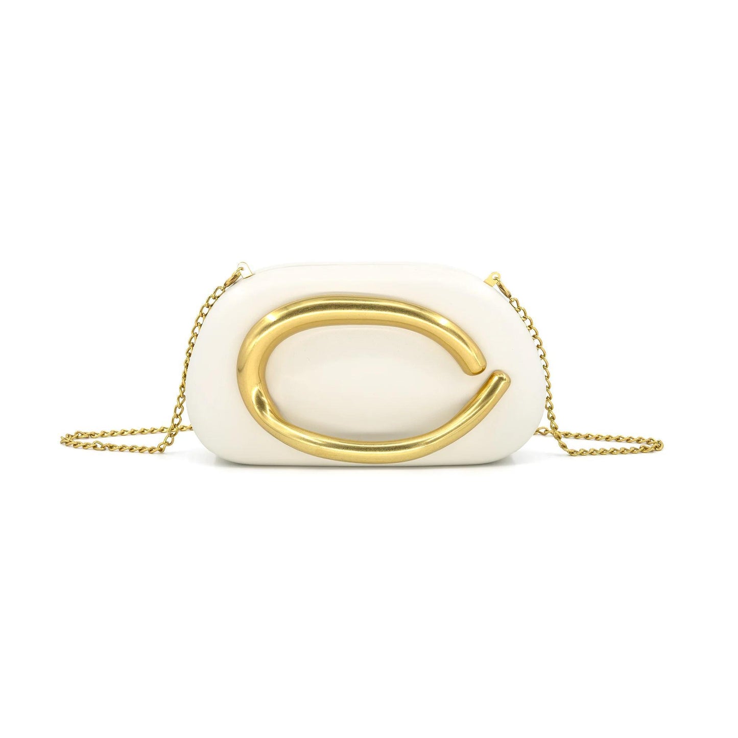 Bone/Gold Evening Bag