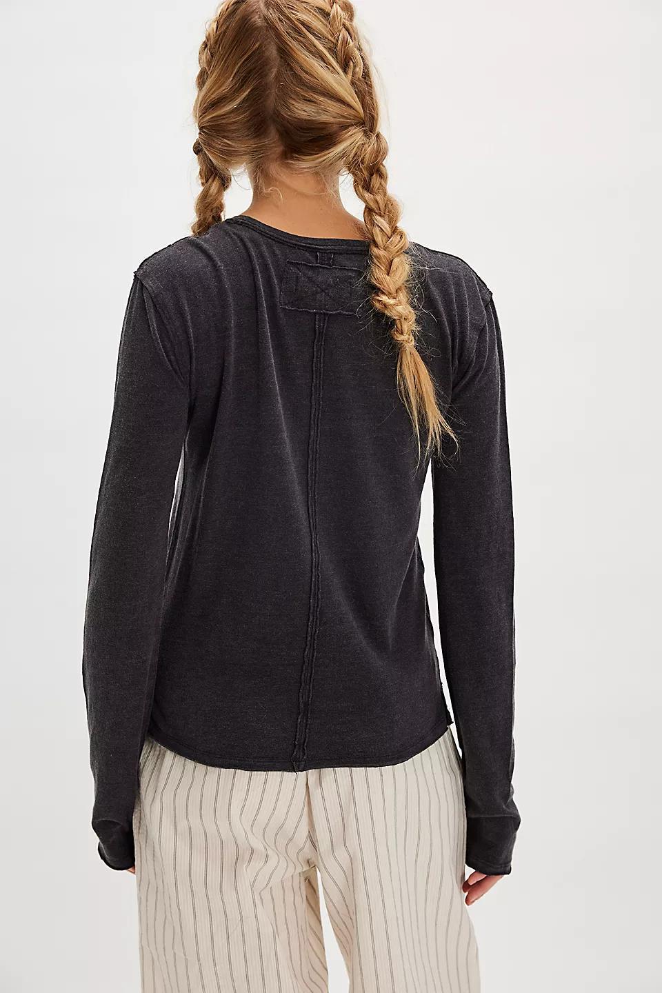 Free People Nova Tee L/S- Black