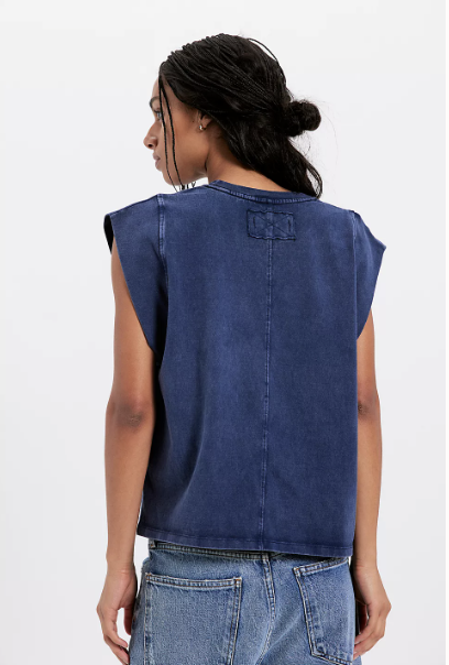 Free People Better Muscle Tee- Navy
