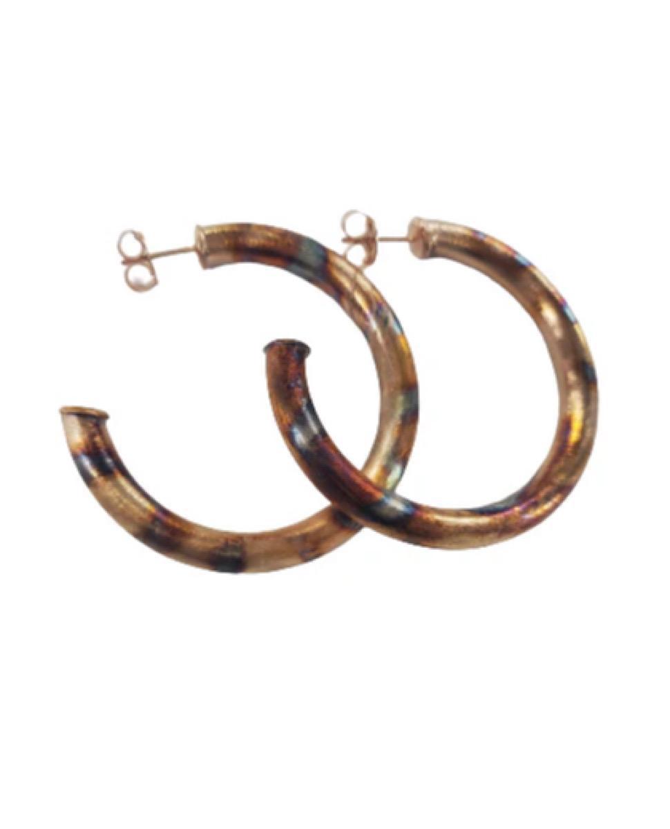 Small Arlene Hoops- Burnished Silver
