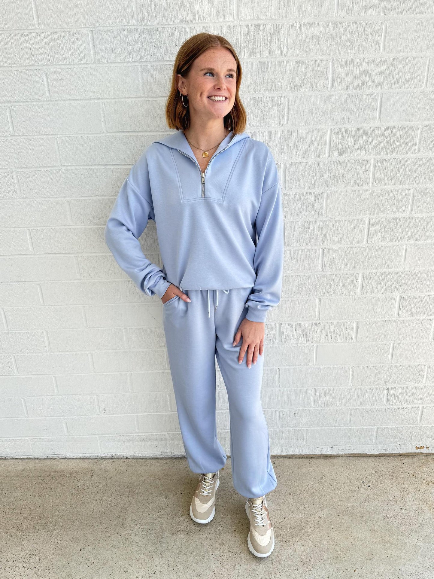Scuba Pant Set- Light Blue