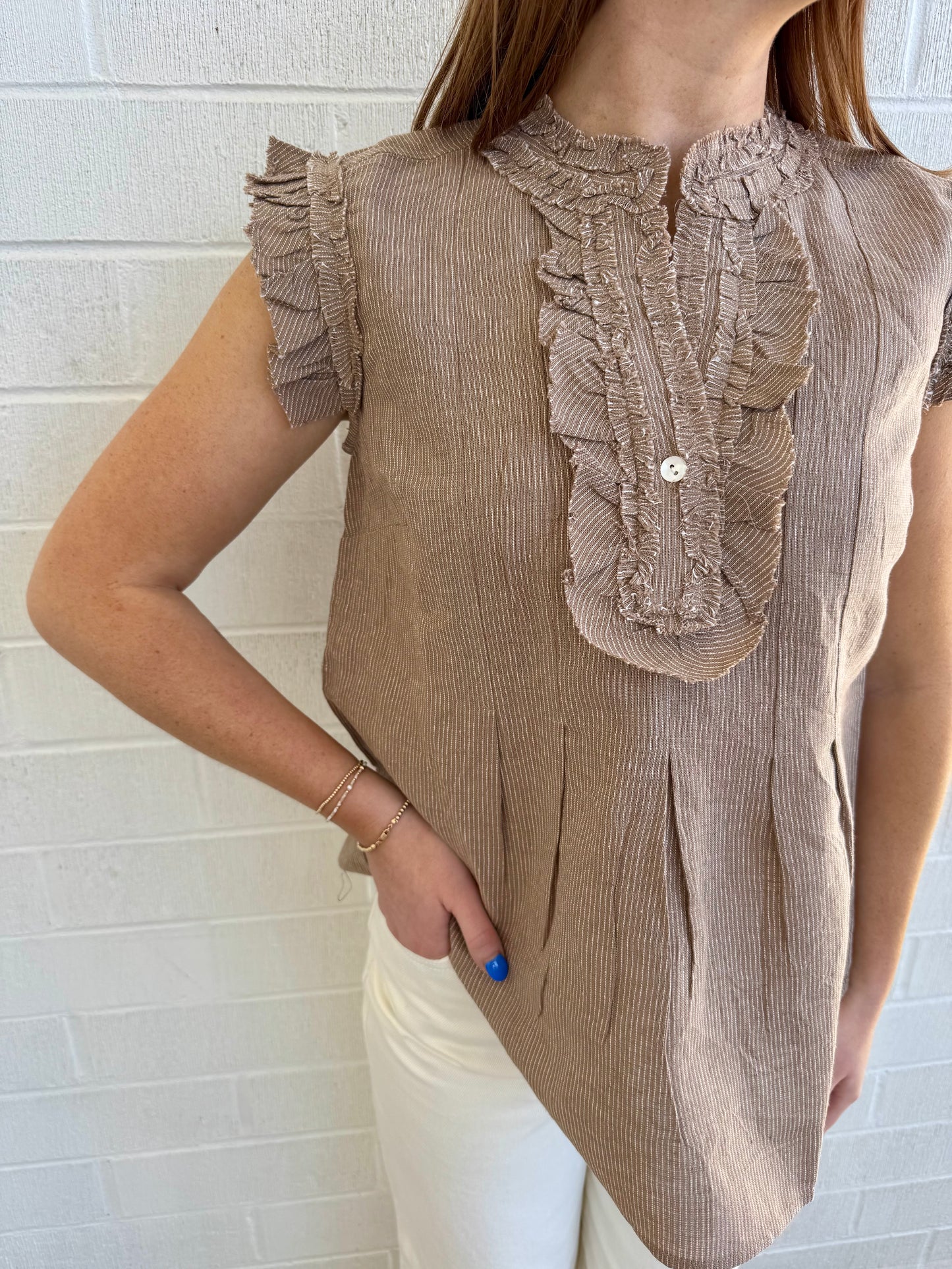 Ivy Jane Striped Ruffle Top