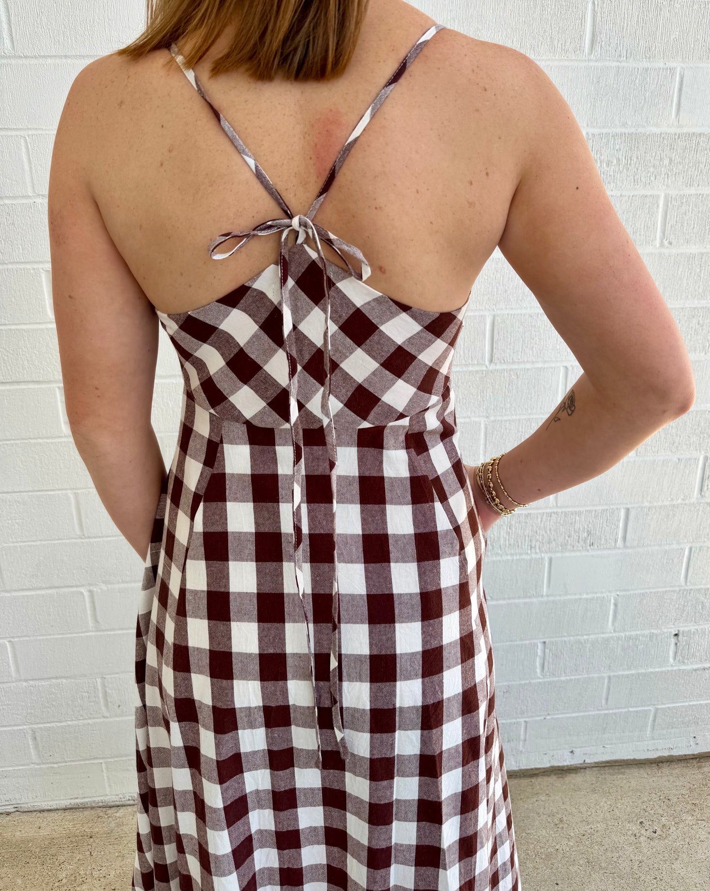 Gingham Strappy Dress