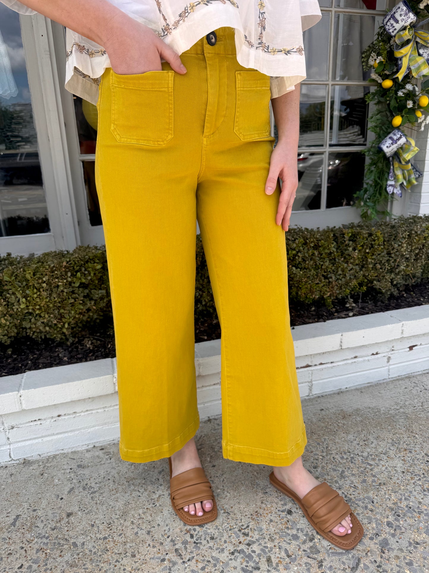 Audrey Wide Leg- Goldflake