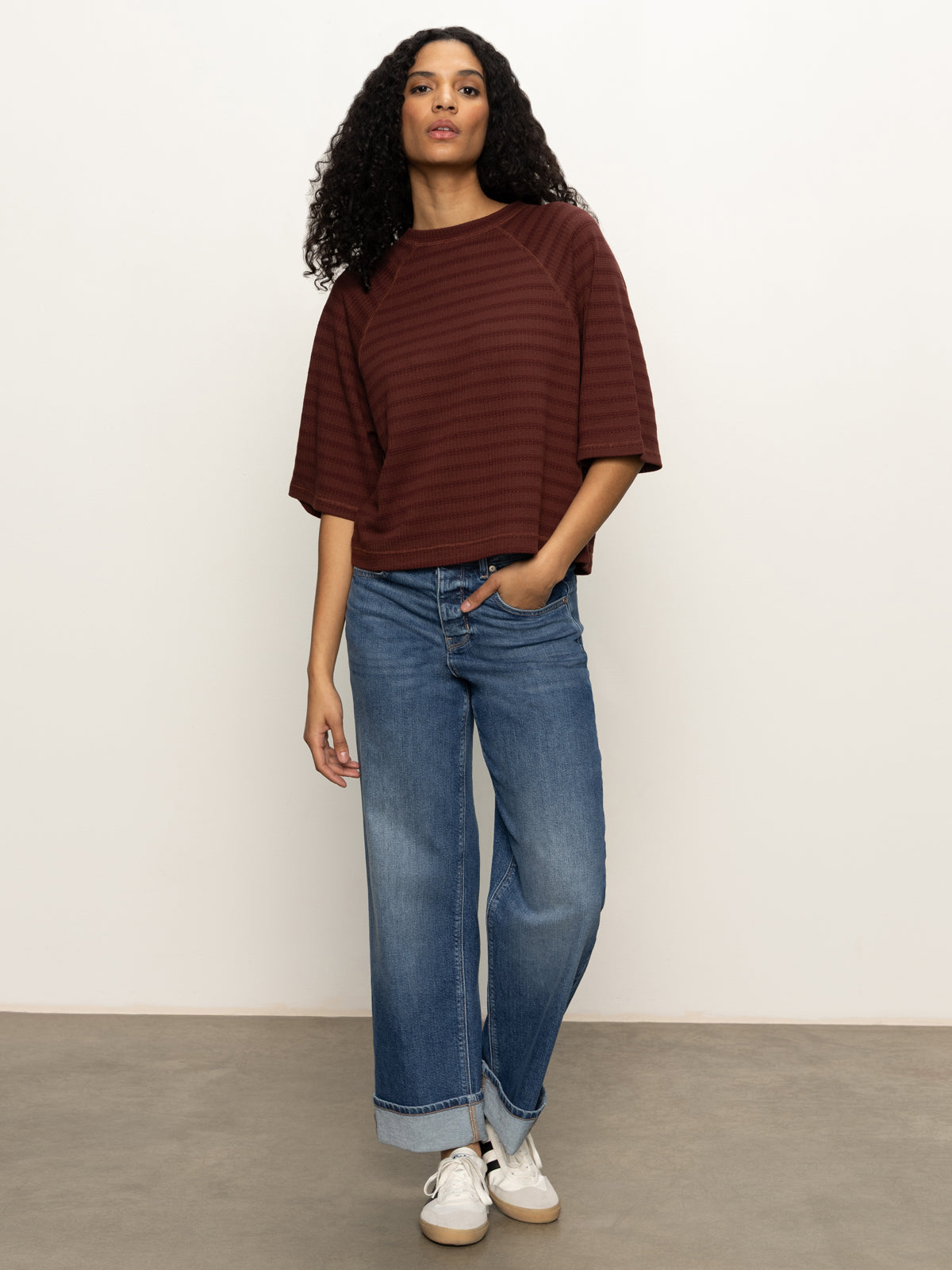 Boxy Raglan Tee- Chicory