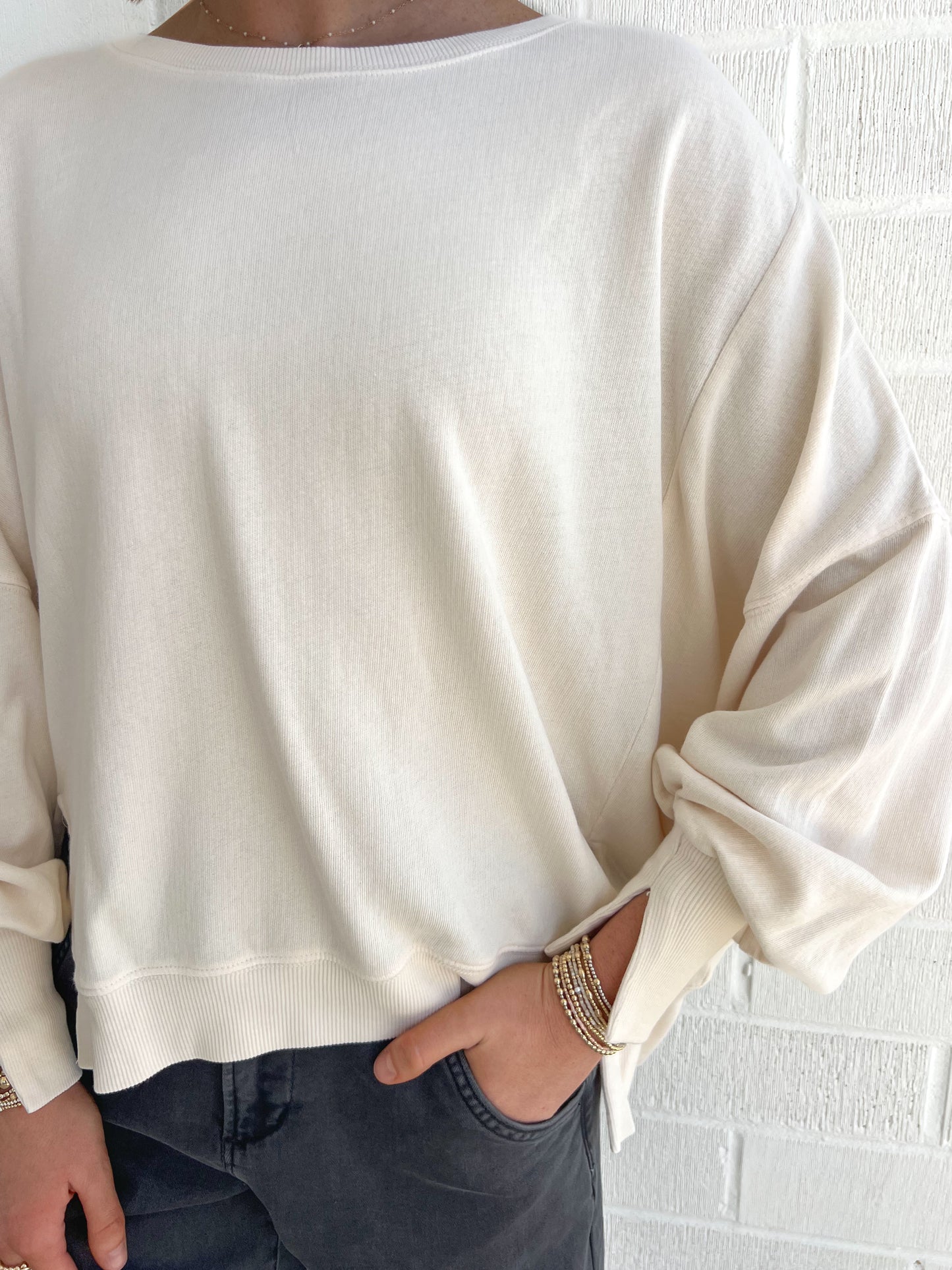 Dear John Trenton Sweatshirt- Whitecap