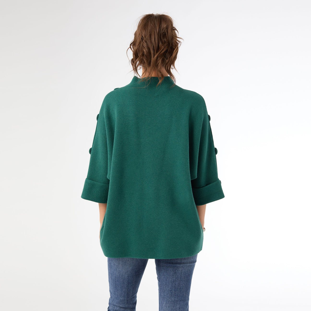 Button Sweater Top-Green