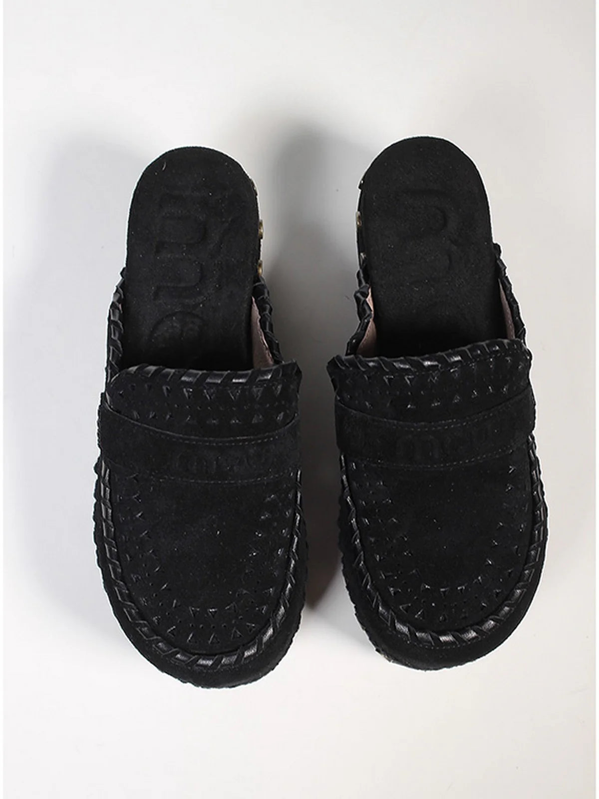 Mou Clog Overstitching- Black