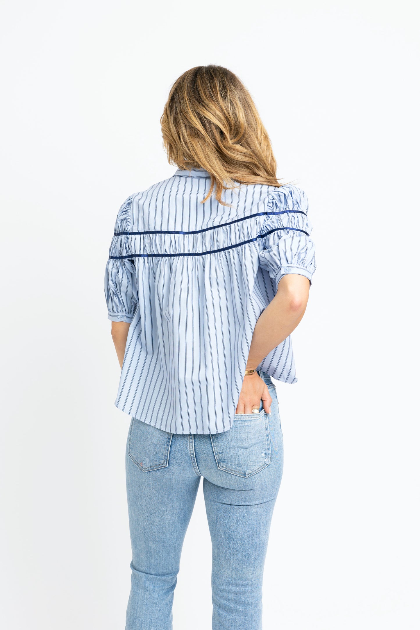Karlie Navy Stripe Blouse
