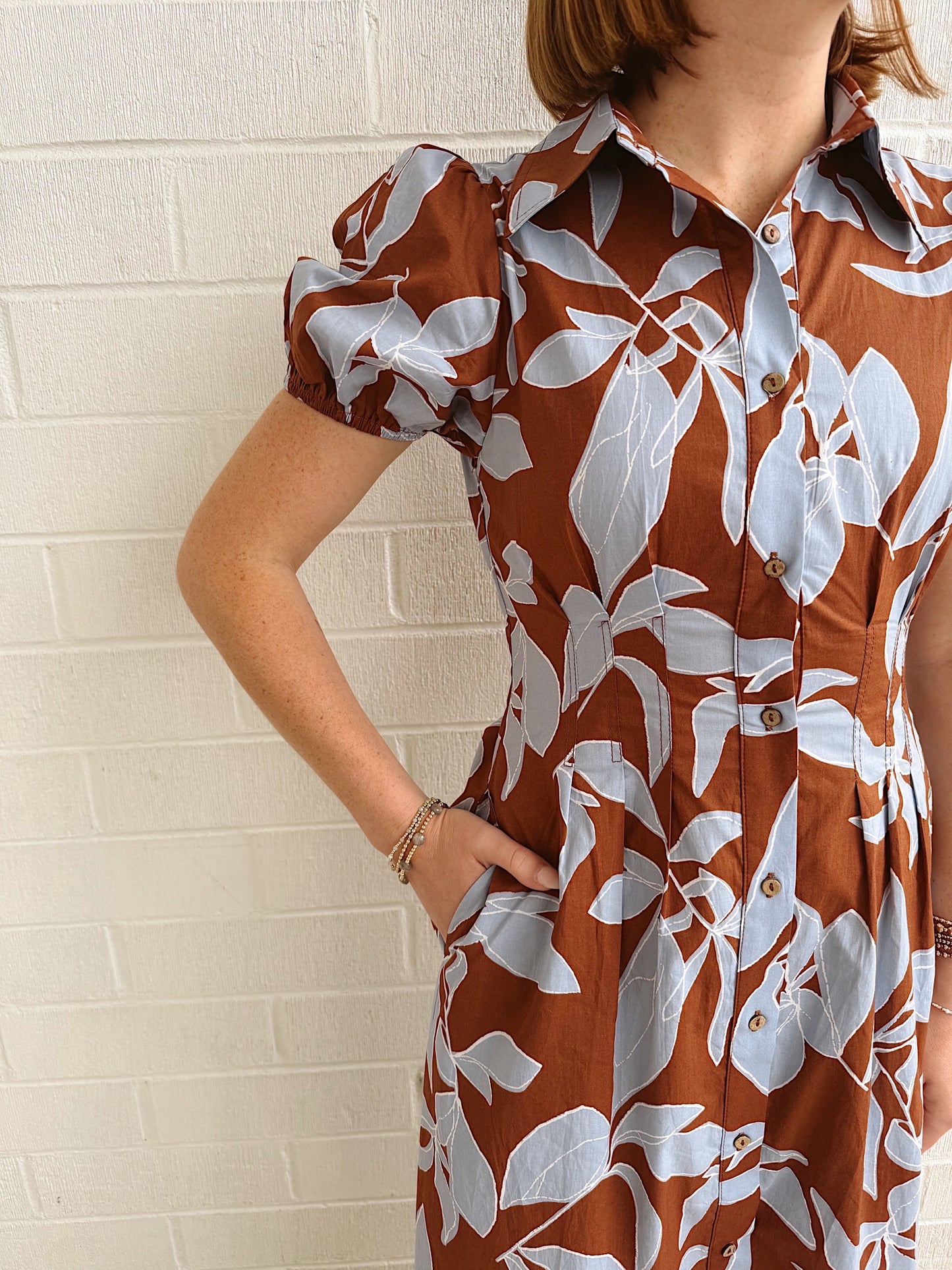 Rosey Haze Shirt Dress