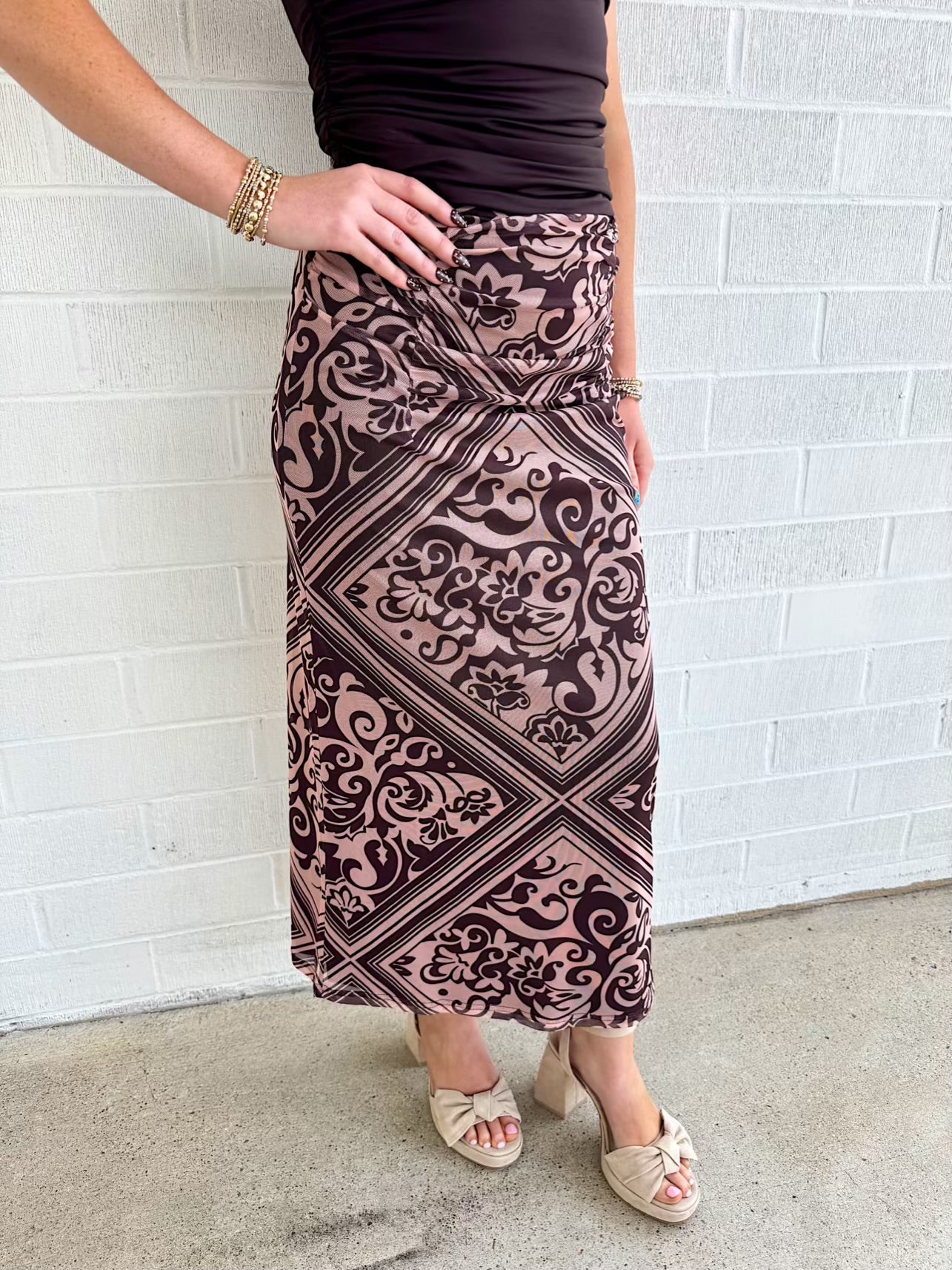 Lumi Mesh Midi Skirt