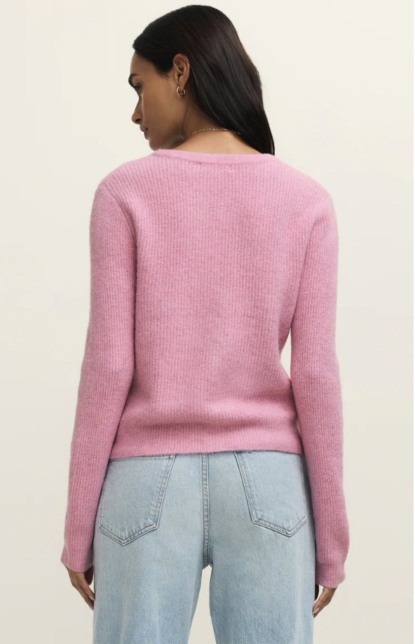 Medina Rib Cardigan- Pink Crush