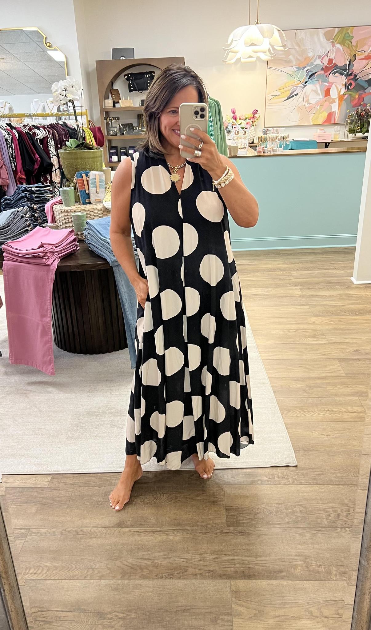 Yolly Dot Dress-Black