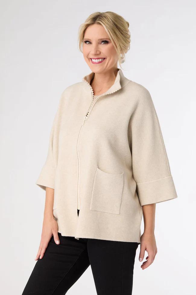 Rhinestone Zip Cardi