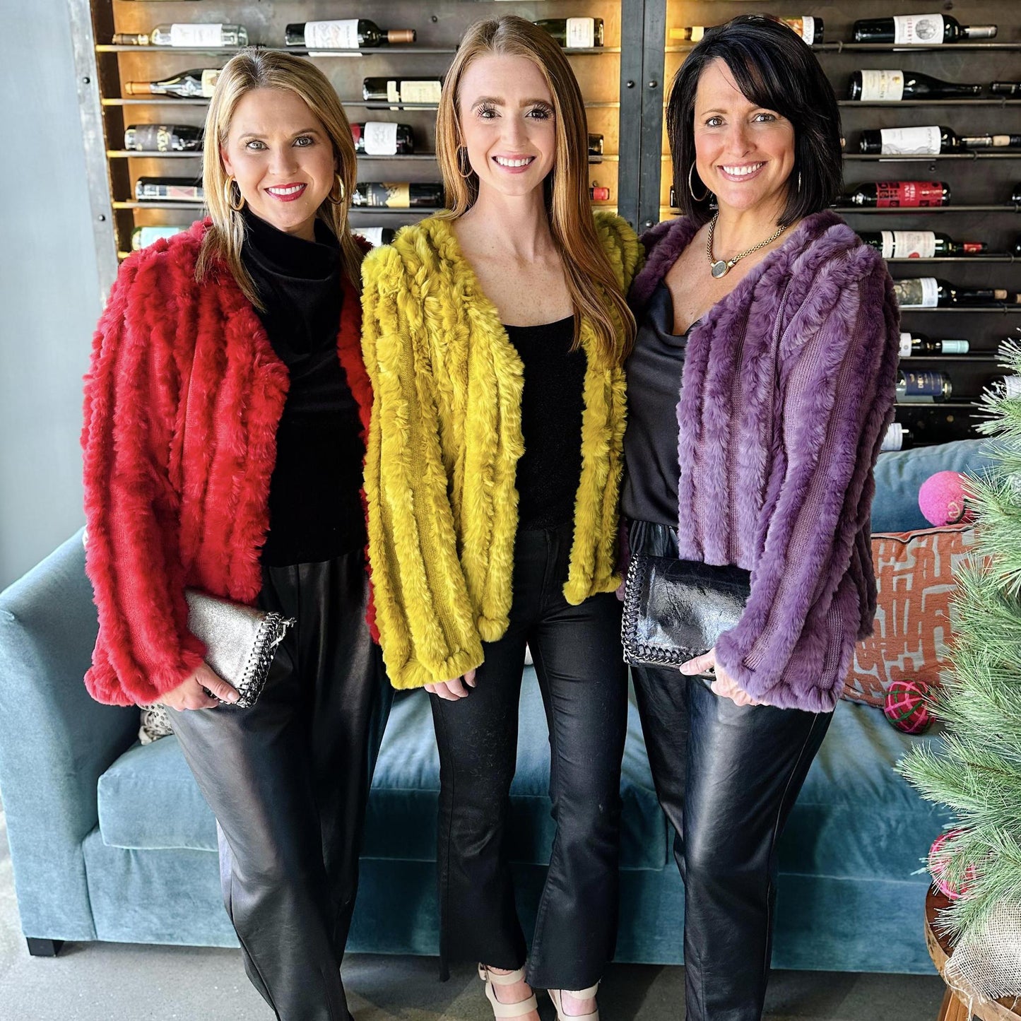 Fur Sweater Jacket-Chartreuse
