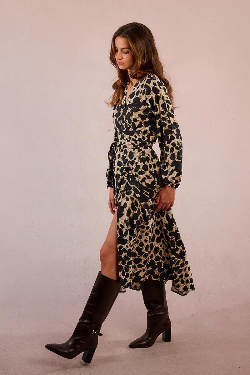 Animal Wrap Dress