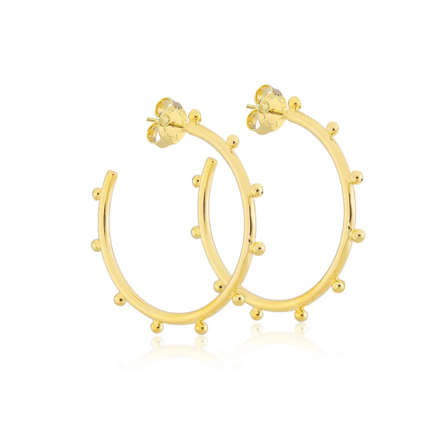 Sheila Fajl- Medium Sweetie Pie Hug Hoops- Shiny 18K GP
