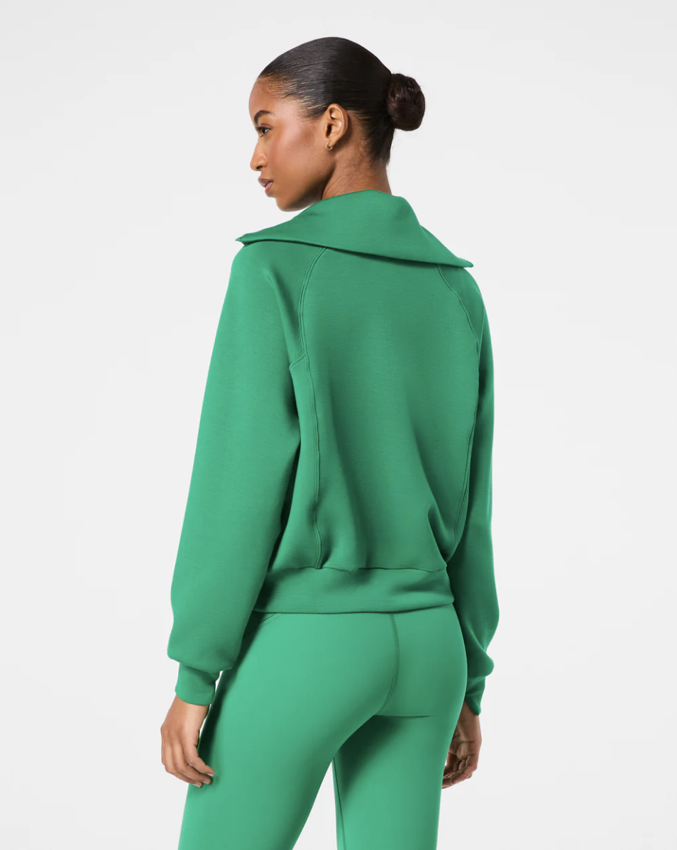 SPANX AirEssentials Half Zip- Field Green