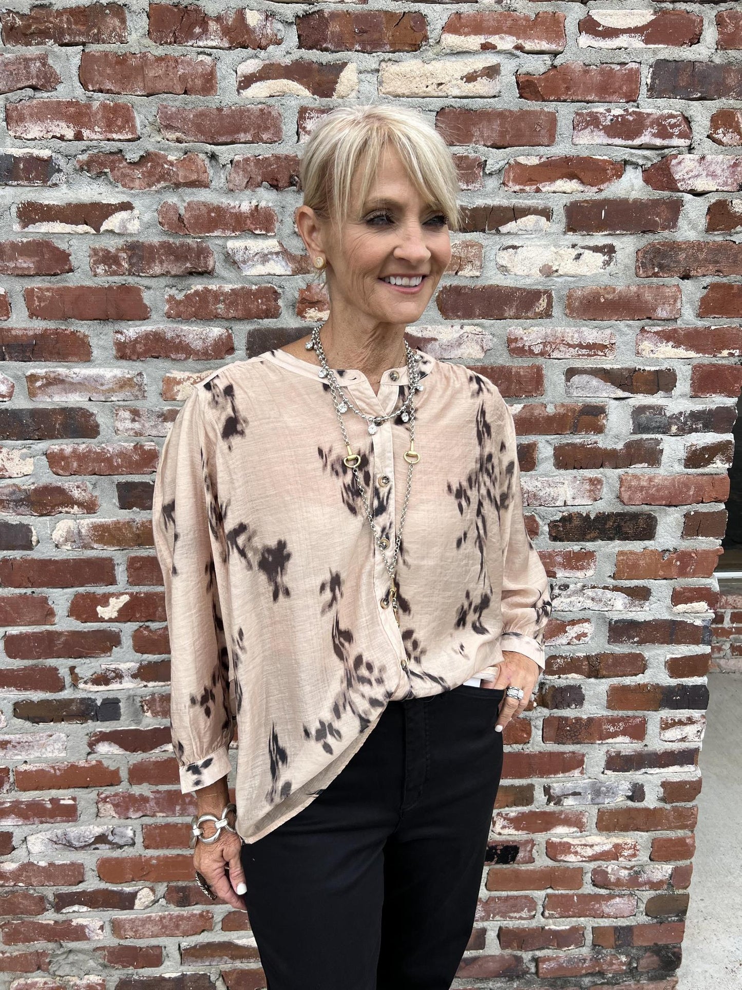 Dolman Sleeve Wide Blouse- Suede
