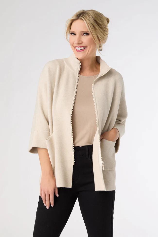 Rhinestone Zip Cardi